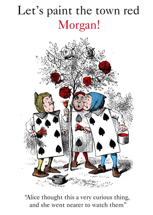 V&A Alice In Wonderland Illustration Playing Cards Birthday Card