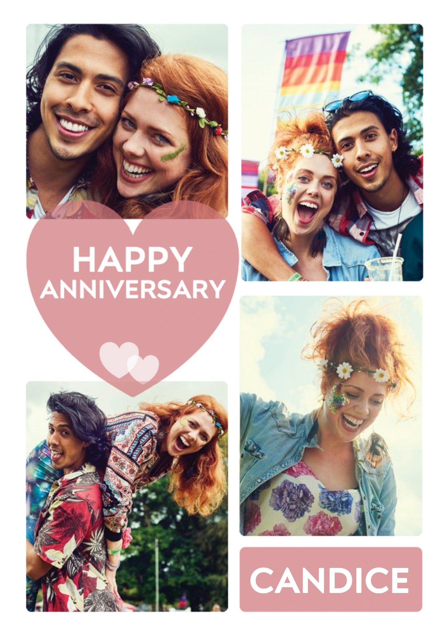 Modern Happy Anniversary Photo Upload Card Ecard