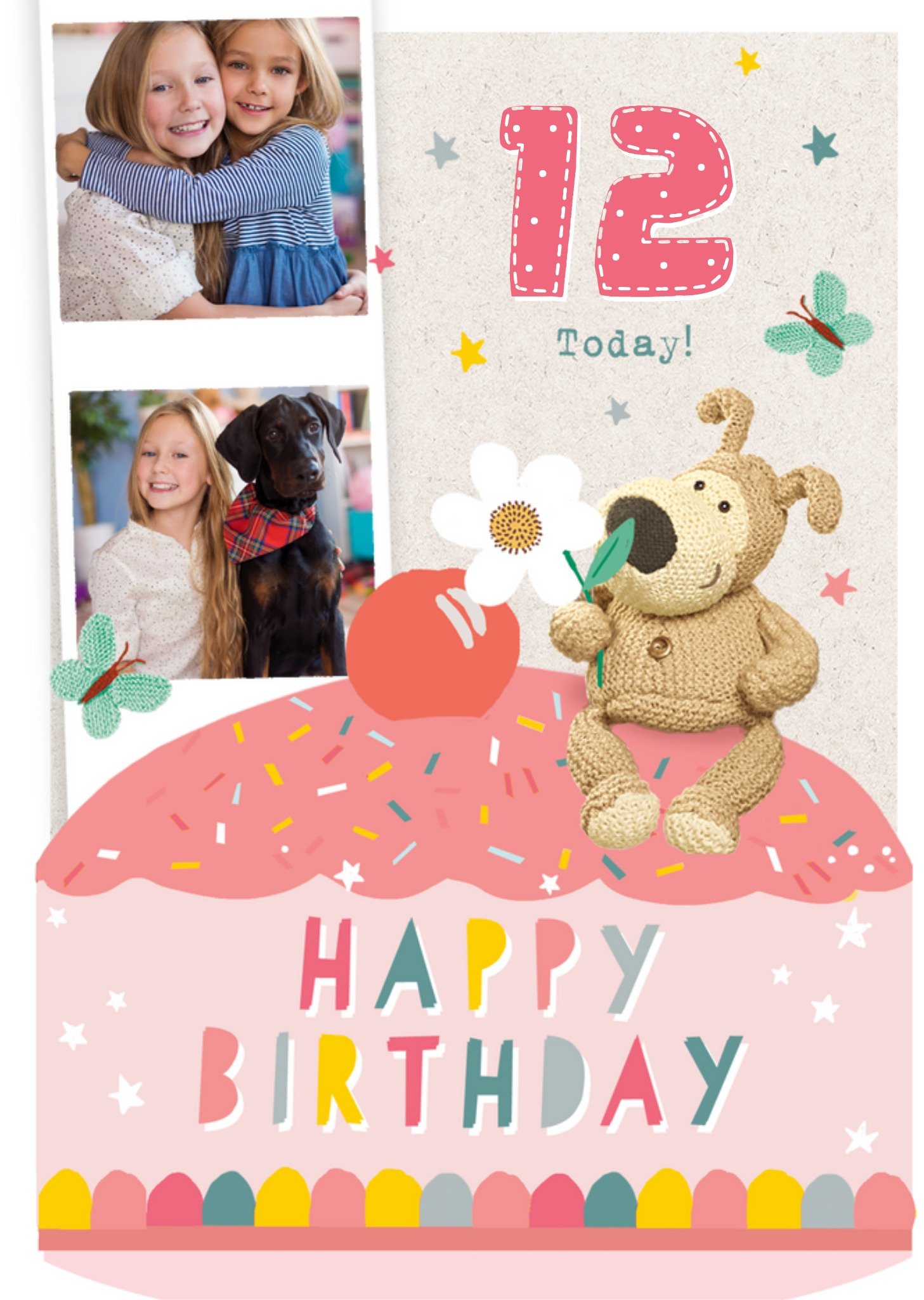 Boofle Photo Upload Birthday Card, Large