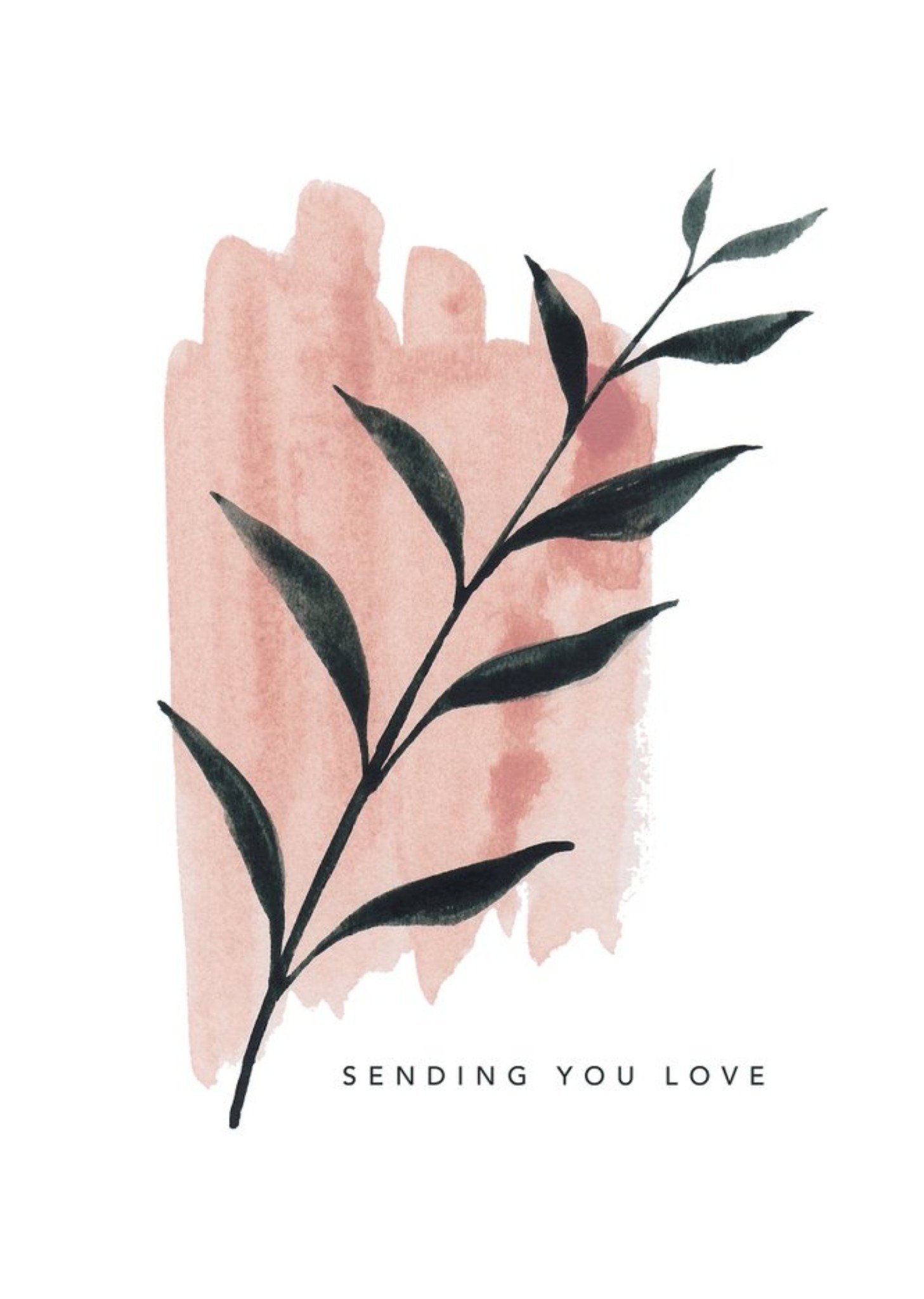 Joy Jen Studio Watercolour Botanic Sending You Love Sympathies Card Ecard