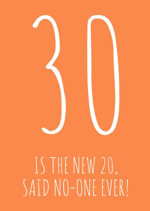 30 is the new 20 Said No-One Ever! Birthday Card