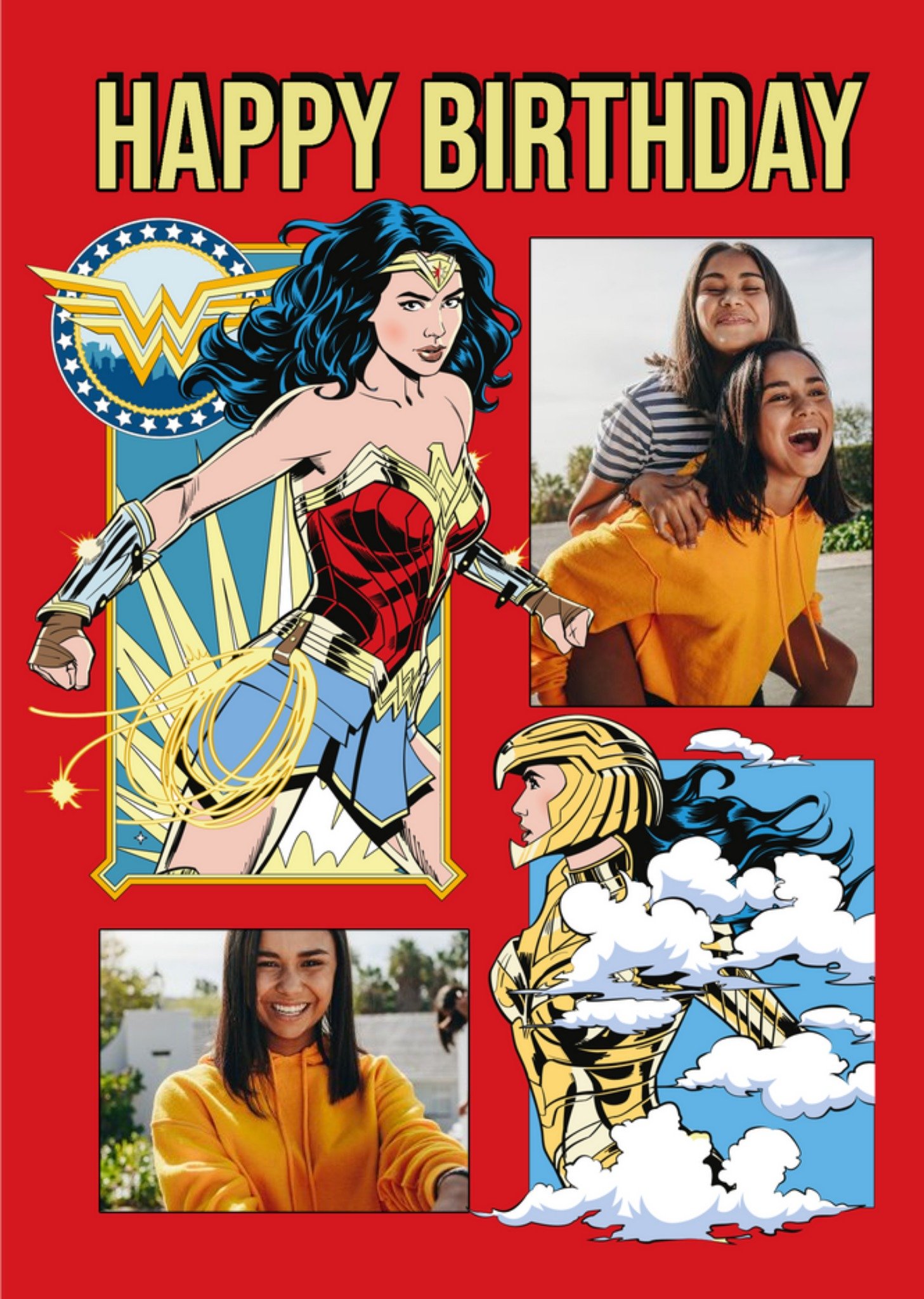 Other Wonder Woman 1984 Superheroes Birthday Photo Upload Card Ecard