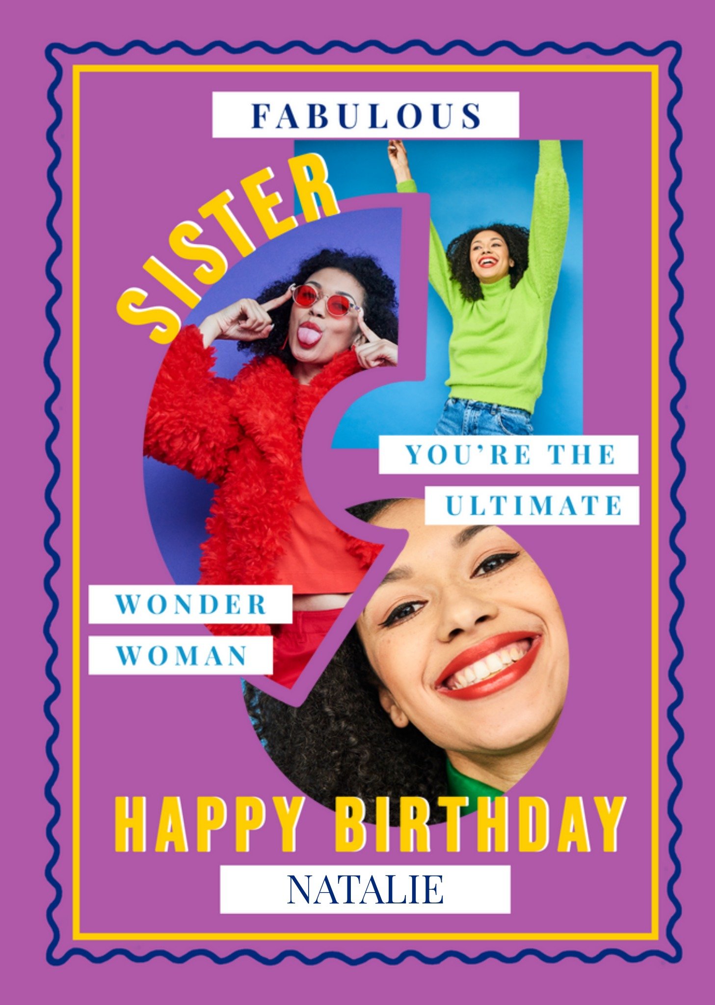 Sister You Are The Ultimate Wonder Woman Photo Upload Birthday Card Ecard