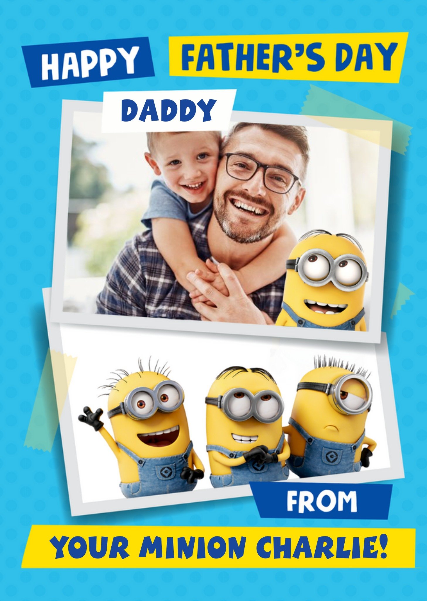 Despicable Me The Minions Happy Father's Day Daddy Photo Card