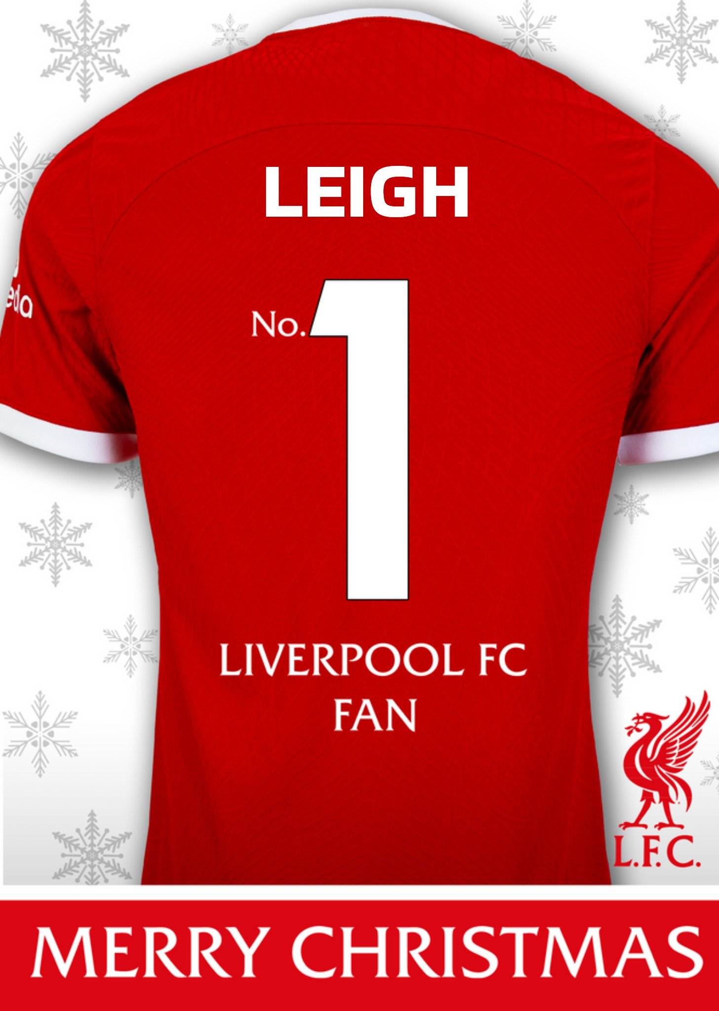 Moonpig Number 1 Liverpool Fc Fan Christmas Card, Large