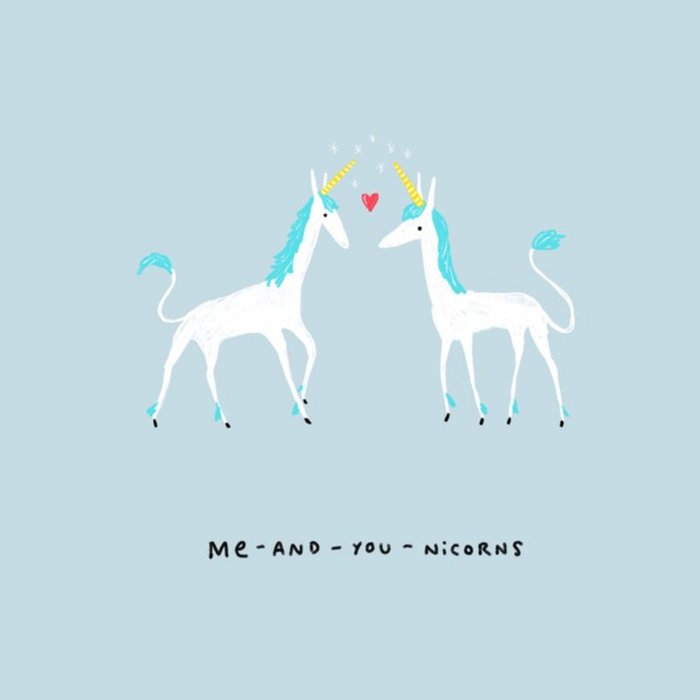 Me And You Unicorns Valentines Day Card