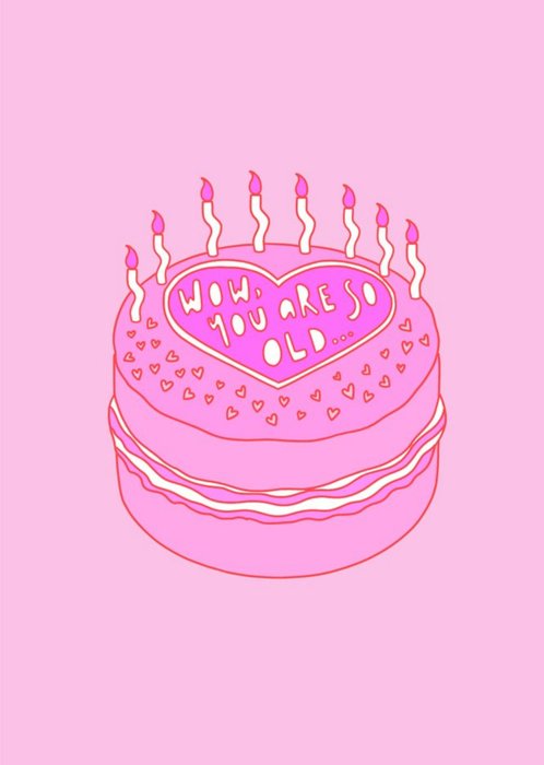 Illustrated Cake Funny Birthday Card