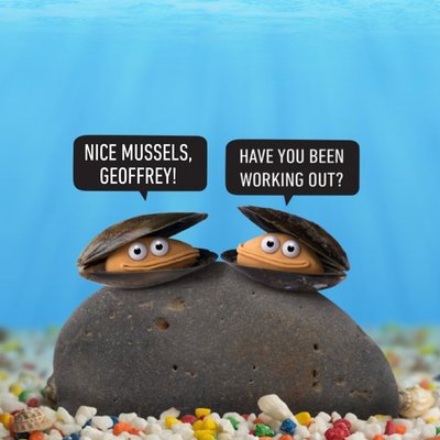 Nice Mussels Funny Personalised Happy Birthday Card