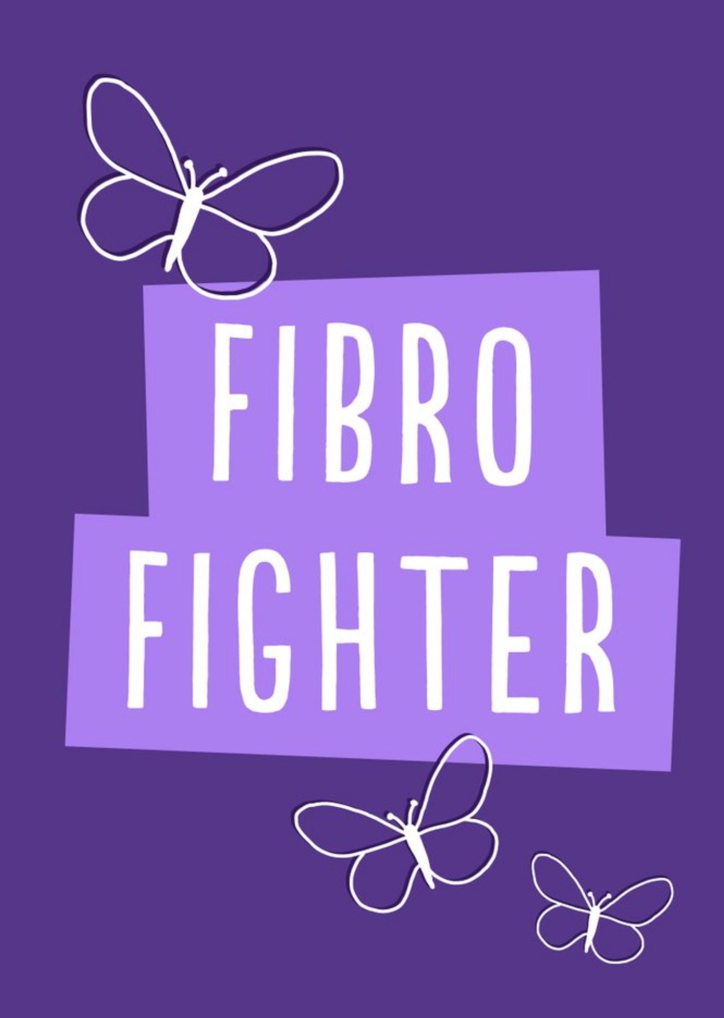Moonpig Purple Illustrated Butterfly Fibro Fighter Card, Large