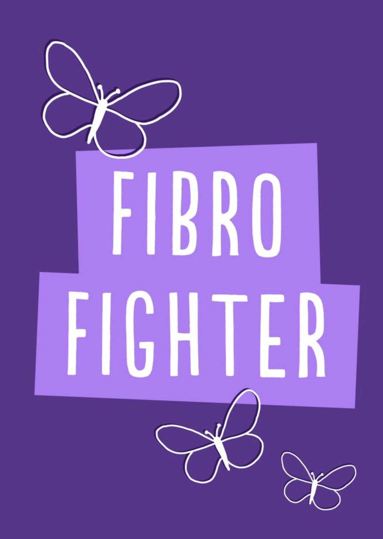 Purple Illustrated Butterfly Fibro Fighter Card Ecard