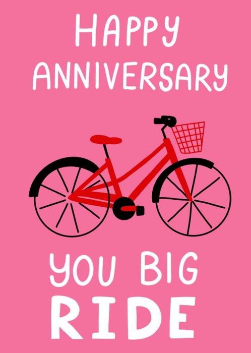 Illlustrated Big Ride Happy Anniversary Card
