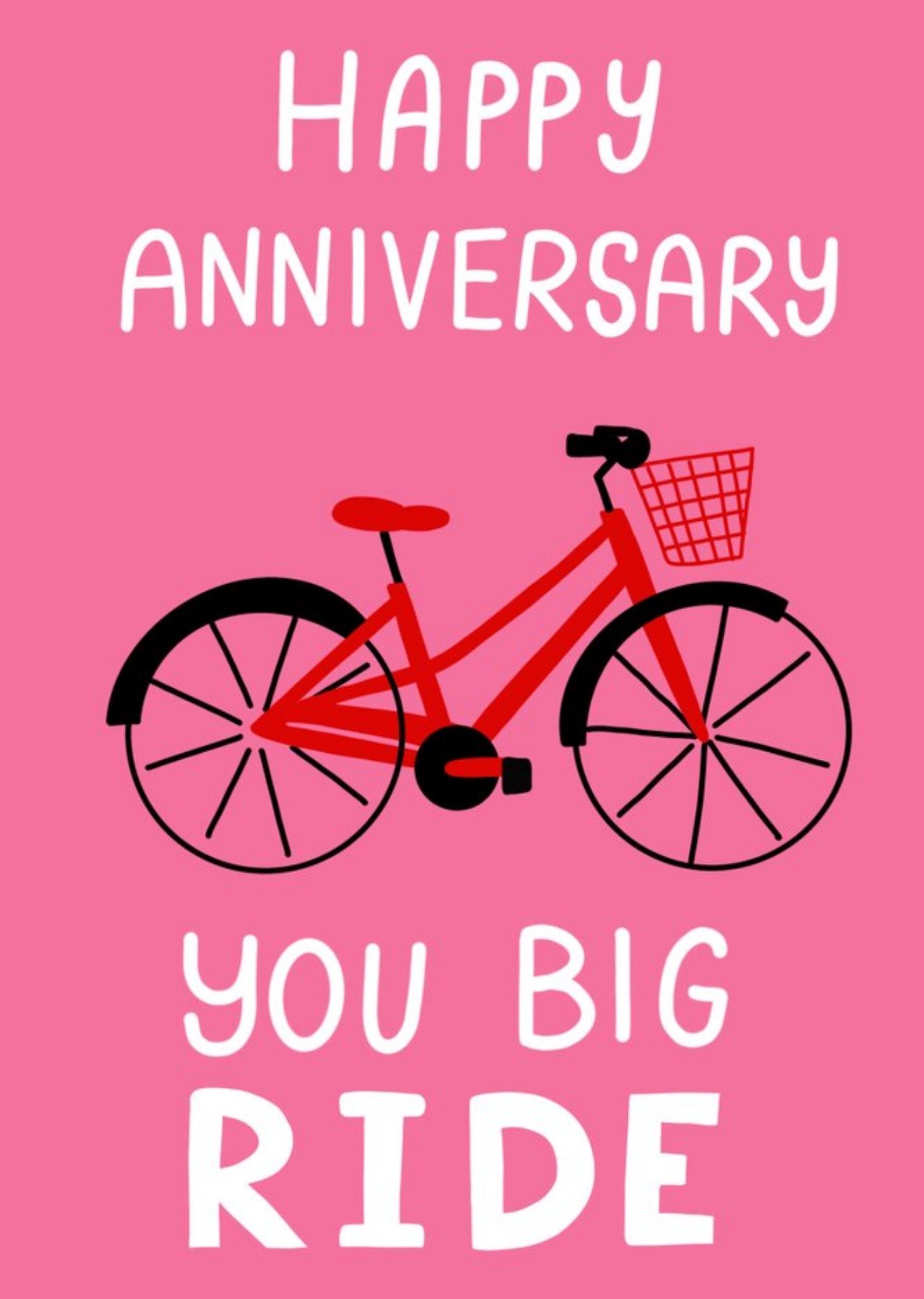 Illlustrated Big Ride Happy Anniversary Card Ecard