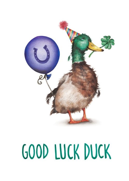 Citrus Bunn Cute Pun Funny Duck Mallard Good Luck Card