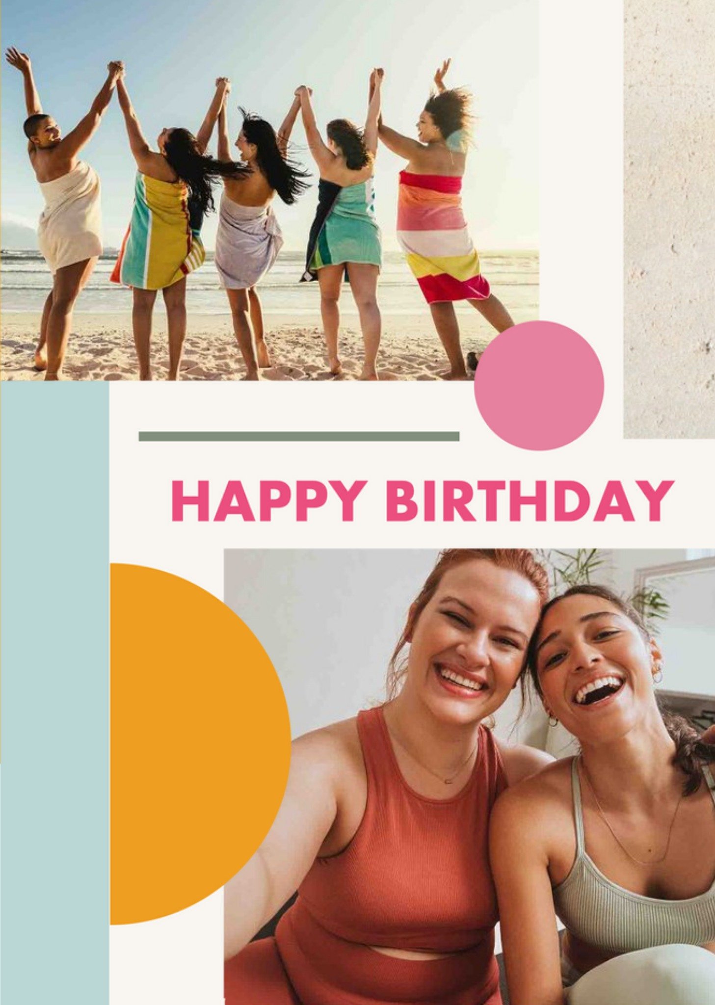 Minimalista Modern Photo Upload Birthday Card Ecard