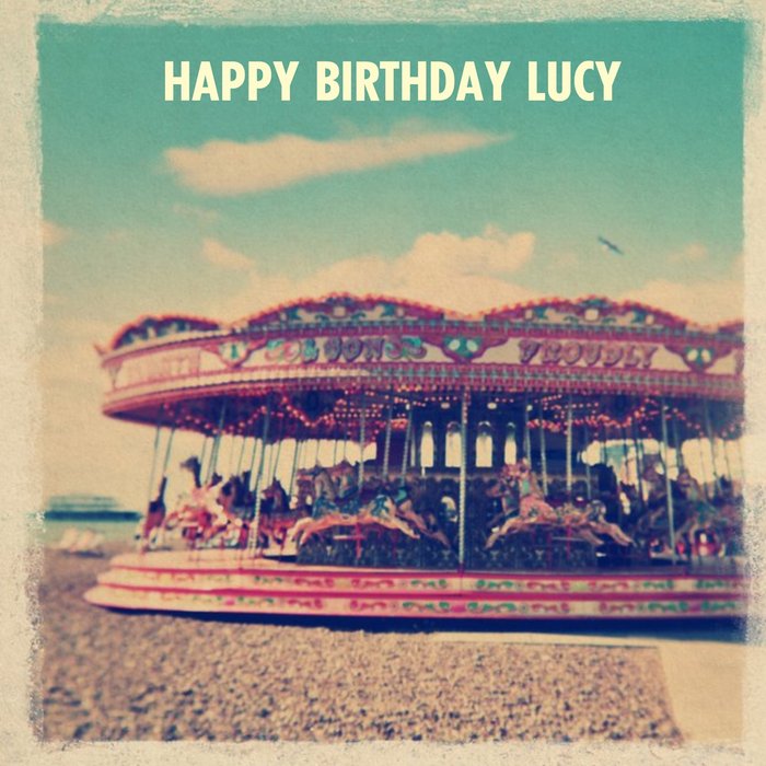 Carousel On The Beach Personalised Happy Birthday Card