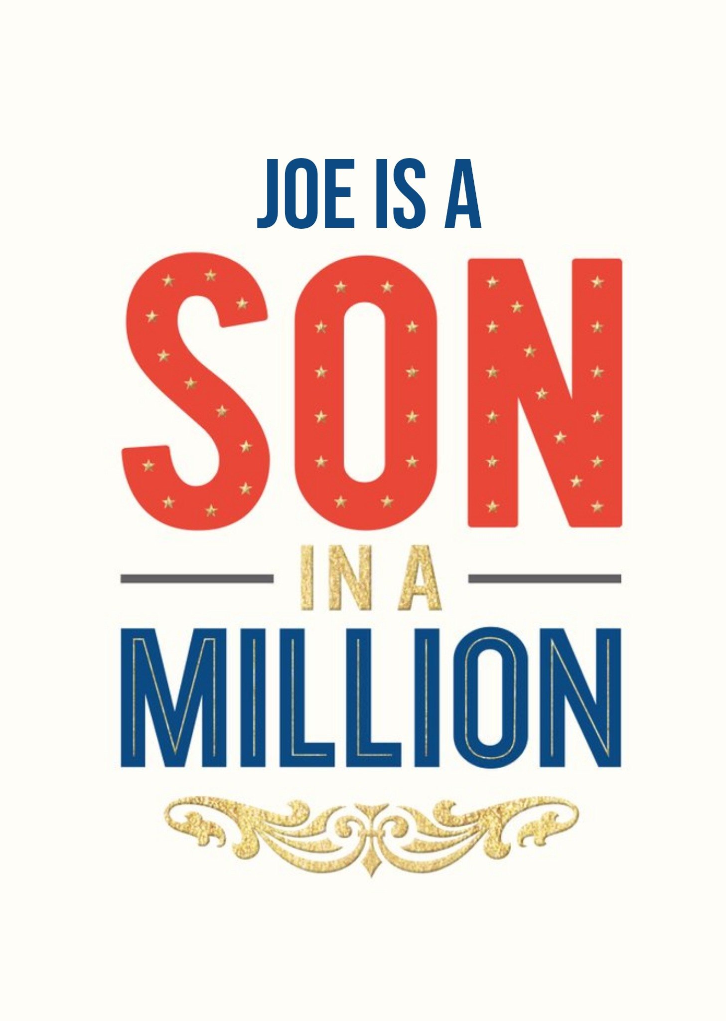 Personalised Name Son In A Million Birthday Card Ecard