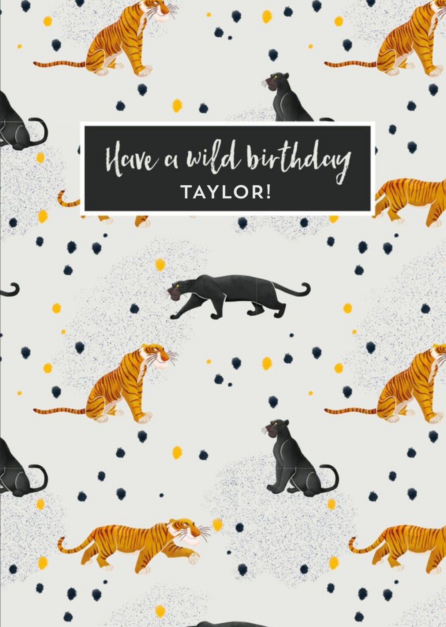 Disney The Jungle Book Bagheera And Shere Khan Birthday Card Ecard