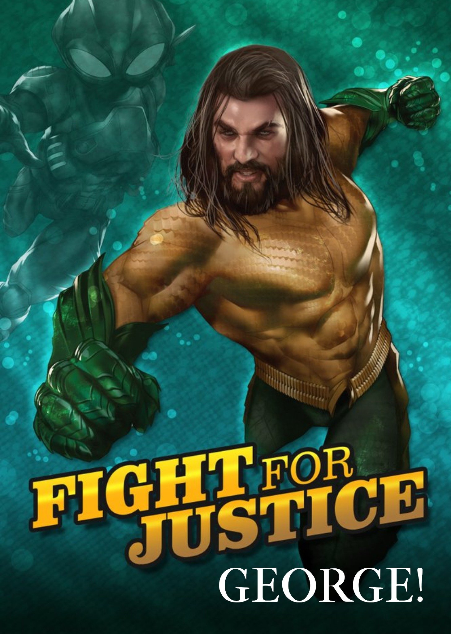 Other Aquaman - Happy Birthday Card - Fight For Justice, Large