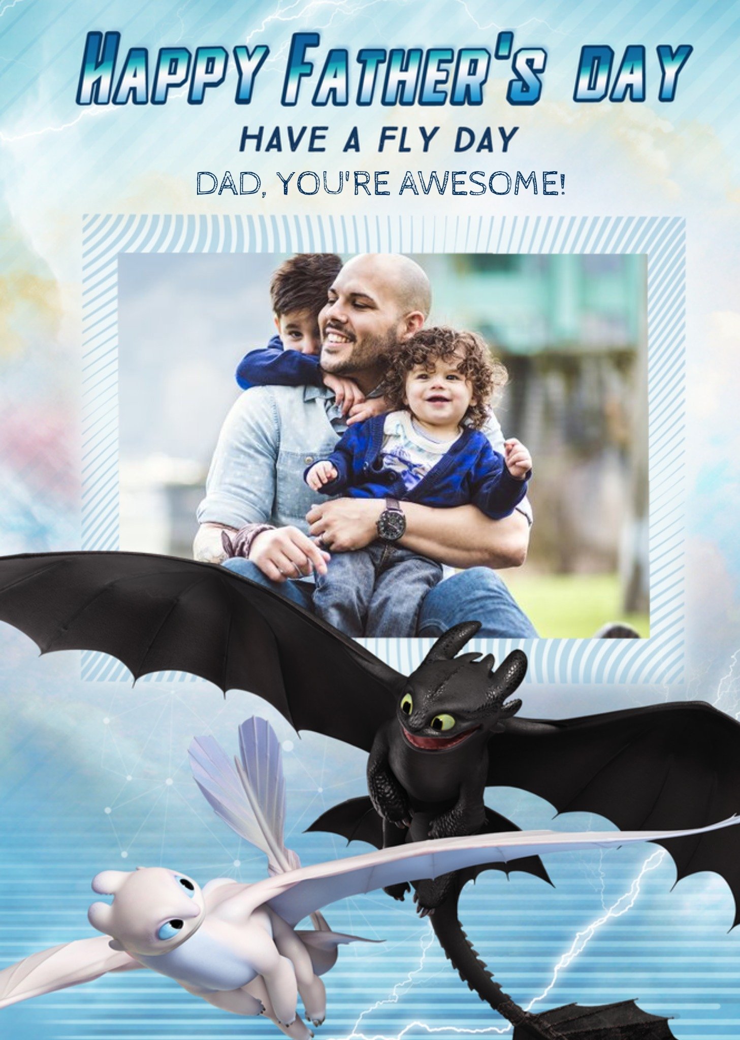 Moonpig How To Train A Dragon Have A Fly Day Father's Day Photo Card, Large