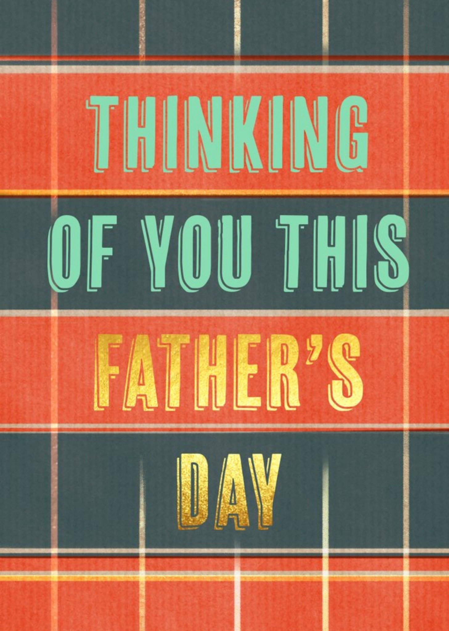 Moonpig Thinking Of You This Father's Day Tartan Pattern Father's Day Card Ecard