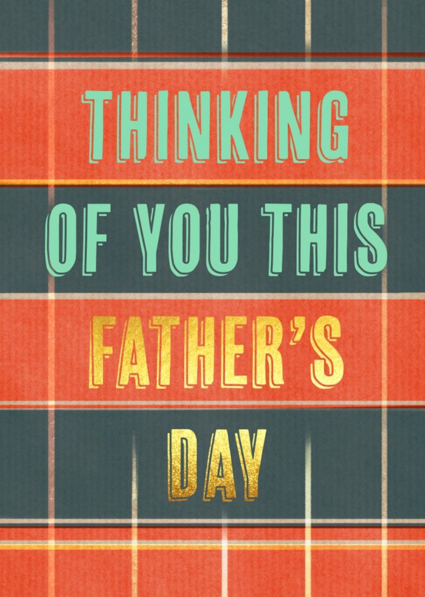 Thinking Of You This Father's Day Tartan Pattern Father's Day Card Ecard