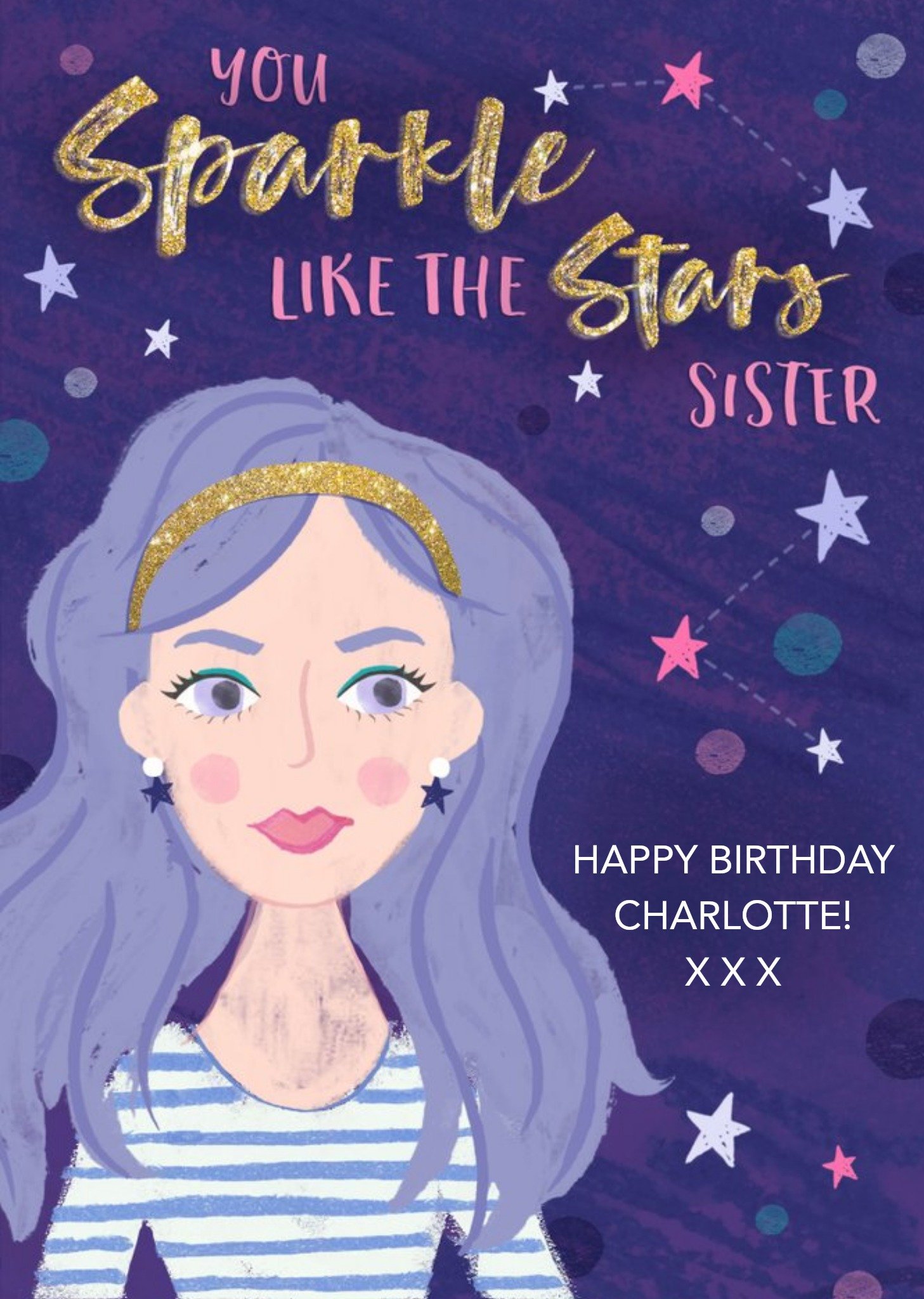 You Sparkle Like The Stars Sister Card Ecard