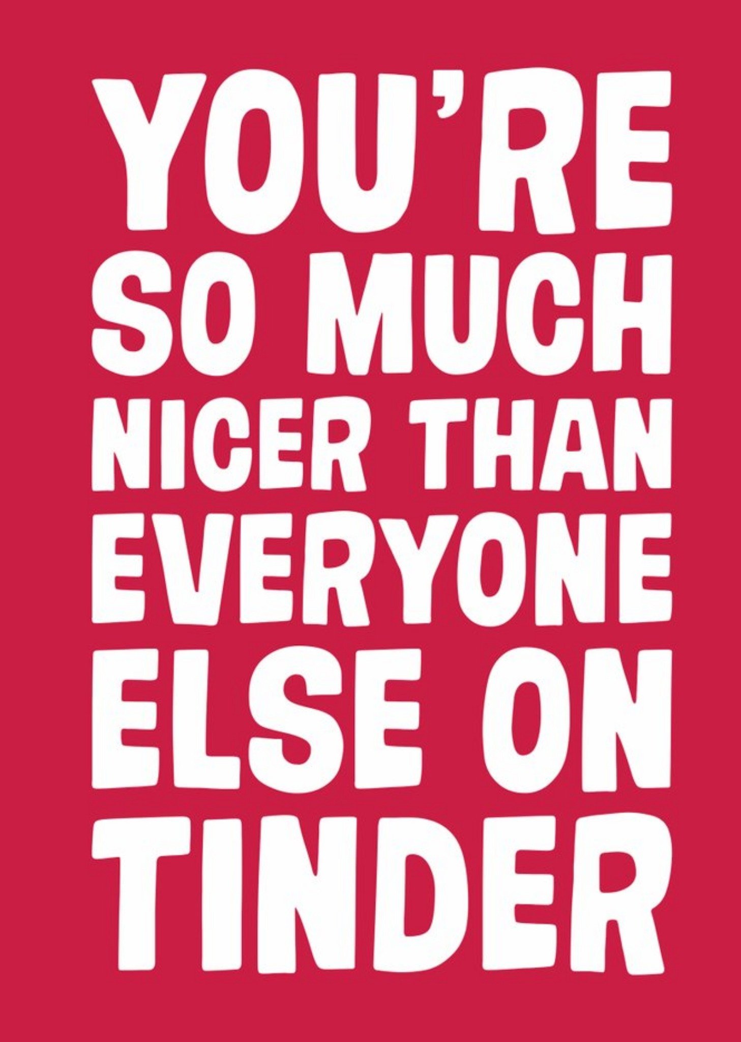 Funny Typographic You're So Much Nicer Card Ecard