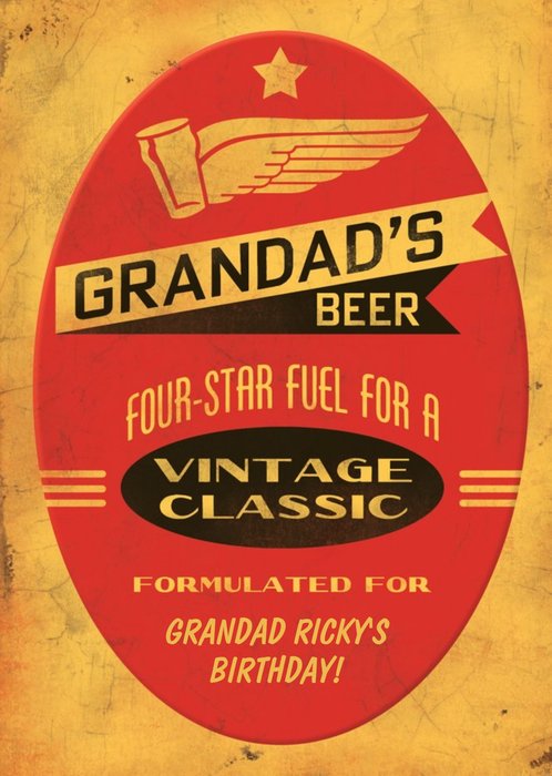 Retro Grandad's Beer Birthday Card
