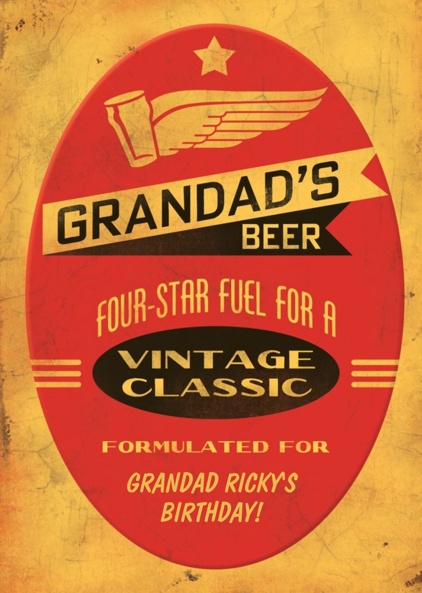 Moonpig Retro Grandad's Beer Birthday Card Ecard