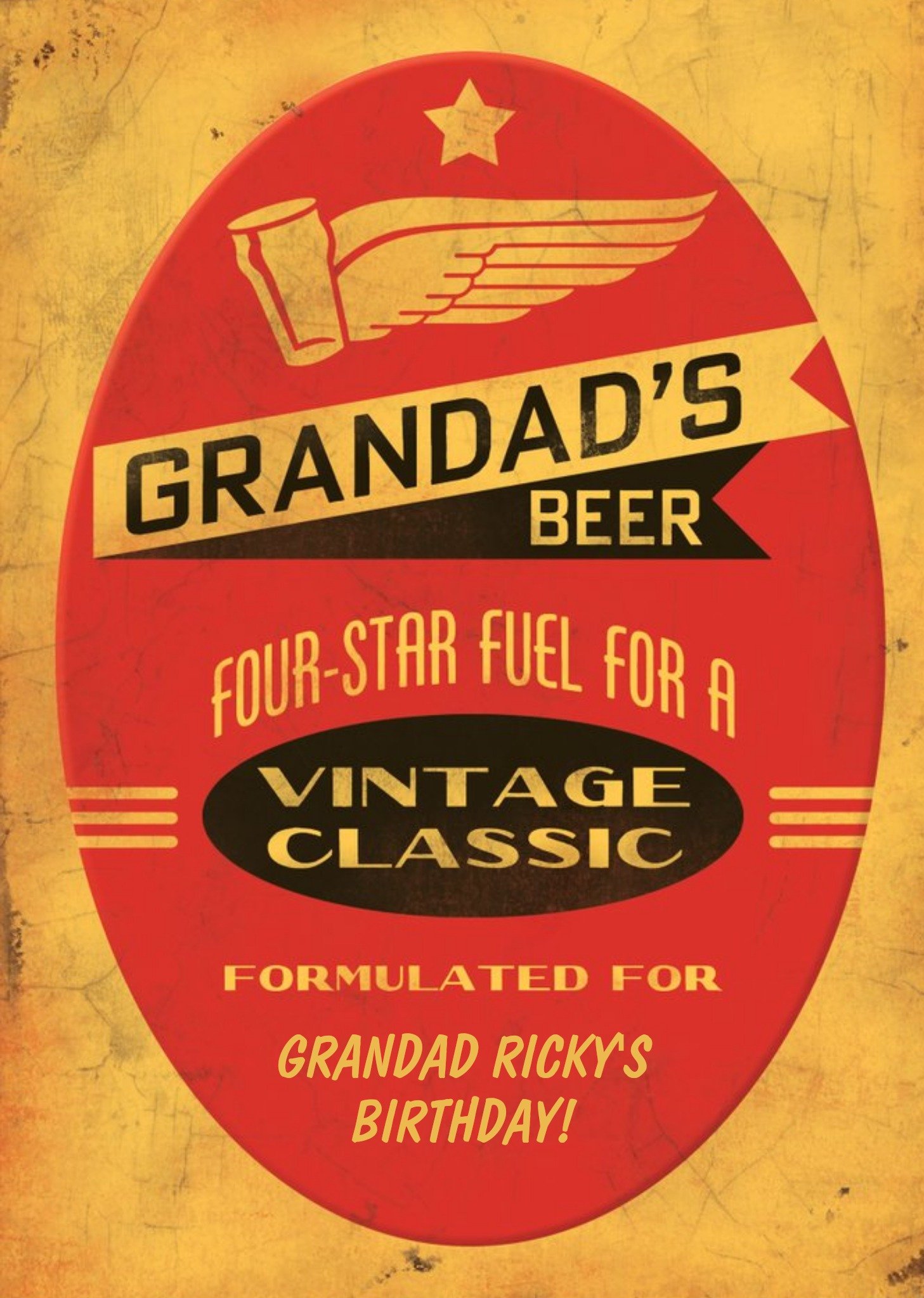 Retro Grandad's Beer Birthday Card Ecard