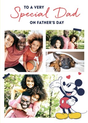 Disney Mickey Mouse To A Special Dad Multi-Photo Father's Day Card