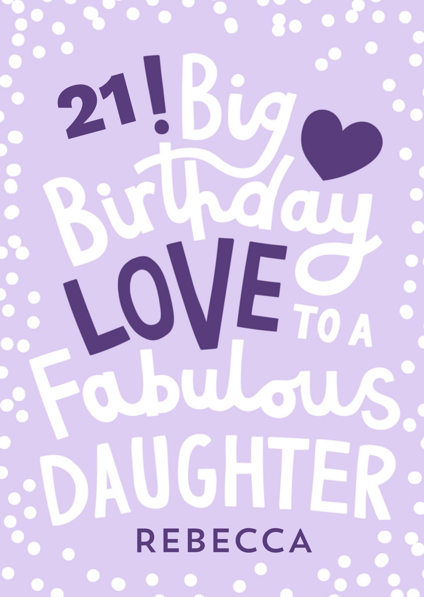 Moonpig Big Birthday Love To A Fabulous Daughter 21st Birthday Card, Large