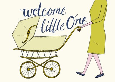Welcome Little One Typographic Card