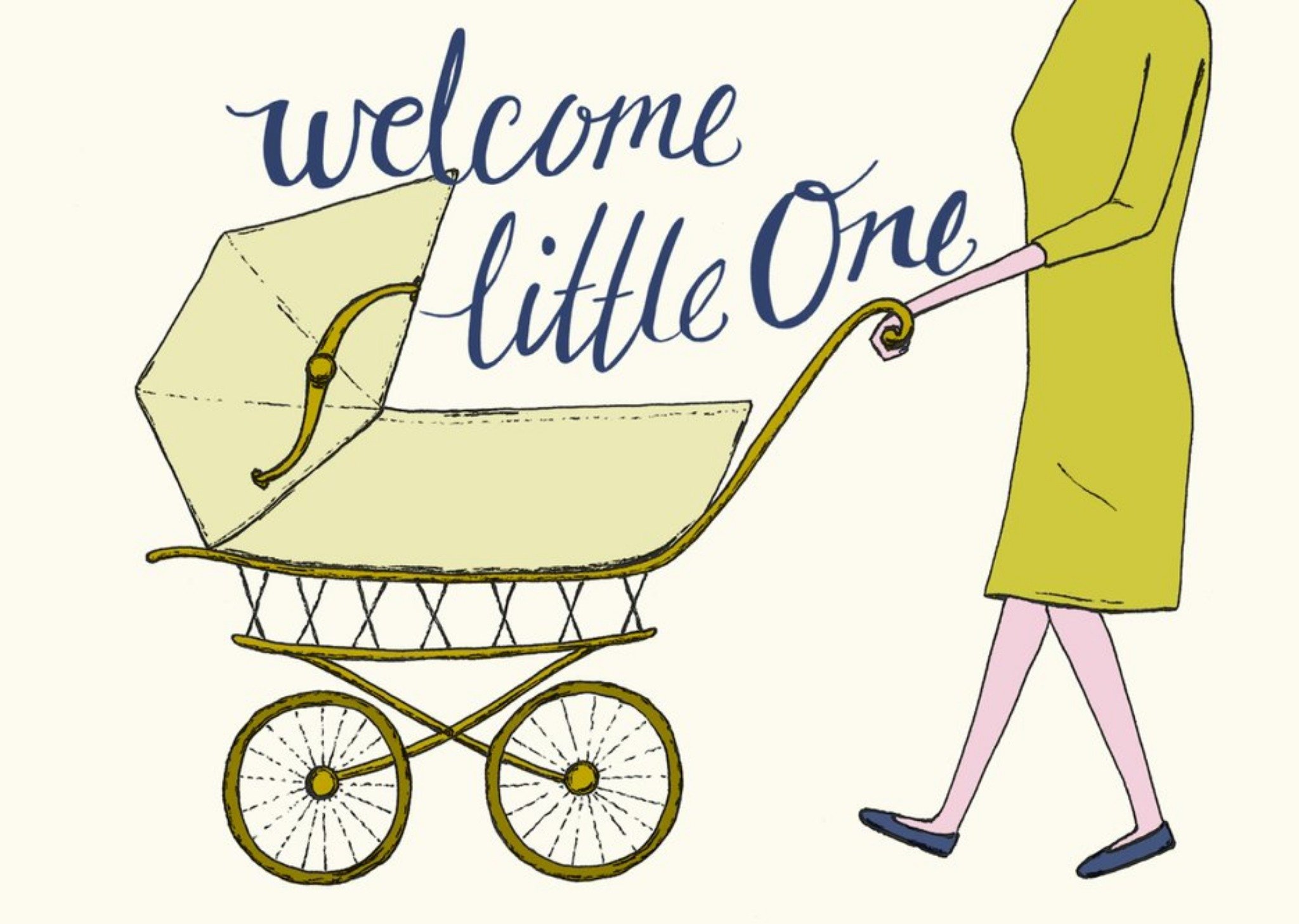 Welcome Little One Typographic Card Ecard