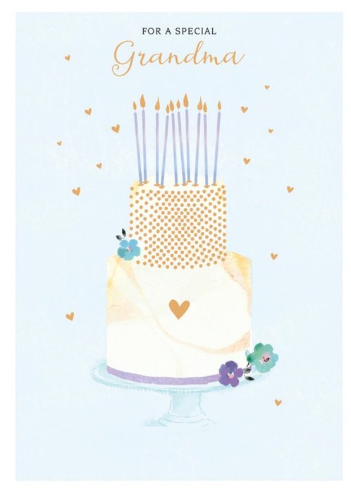 GUK Illustrated Cake Grandma Birthday Card