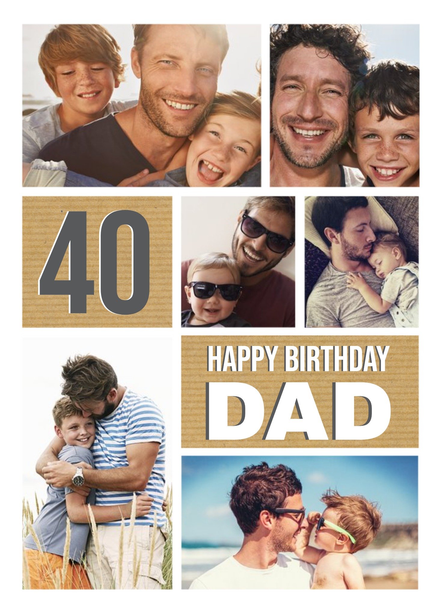 Moonpig Happy 40th Birhday Dad Photo Upload Birthday Card, Large