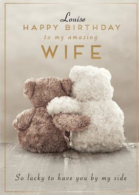 Pigment Wife Teddy Bear Birthday Card