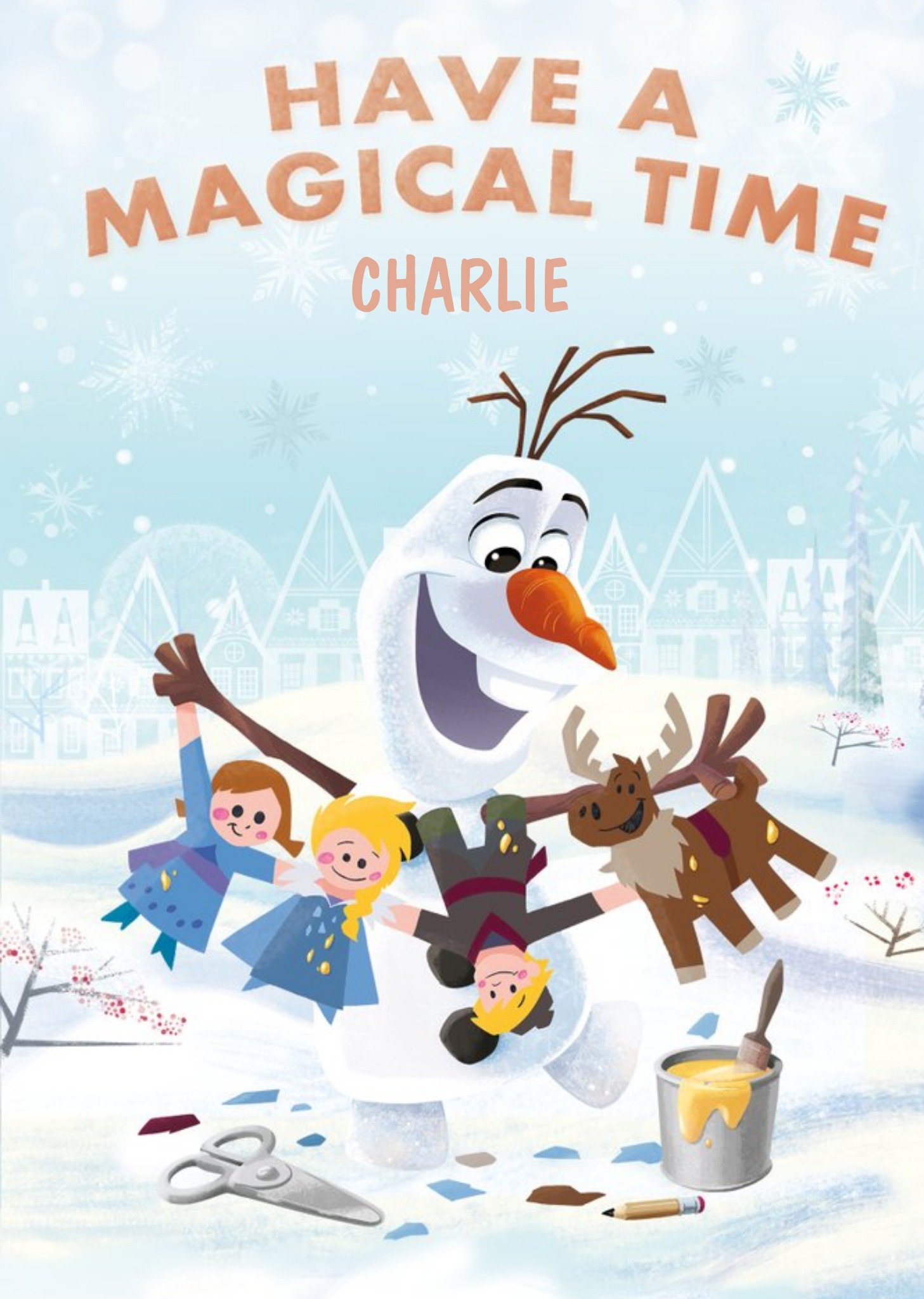 Disney Frozen Olaf Magical Time Personalised Christmas Card Ecard