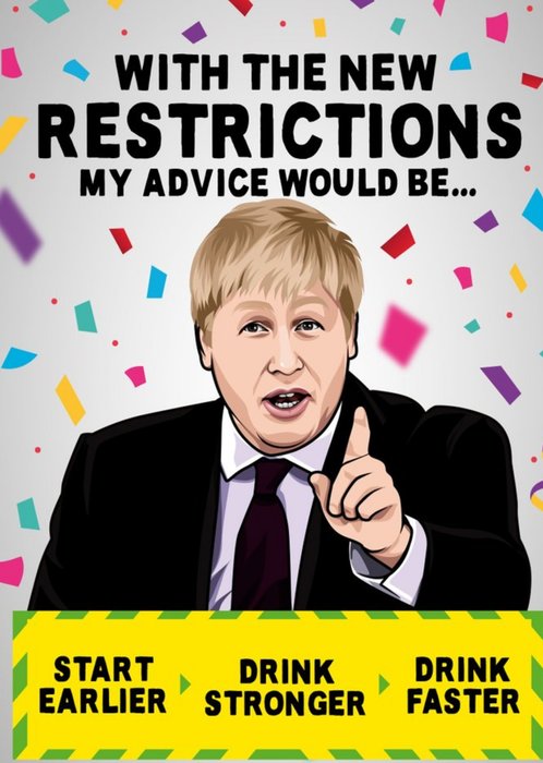 New Restrictions Covid Drinking Funny Birthday Card