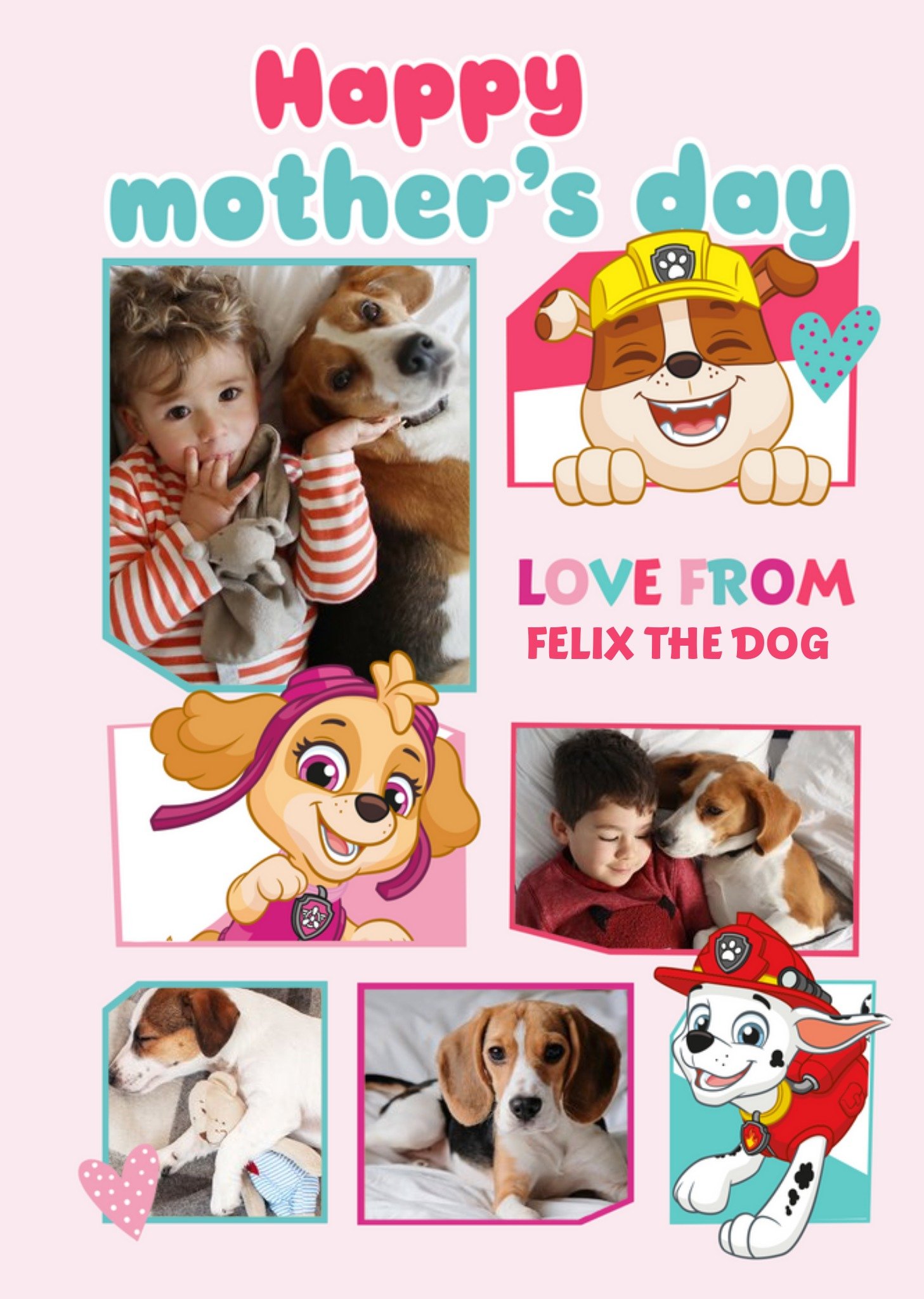 Paw Patrol From The Dog Happy Mother's Day Photo Upload Card