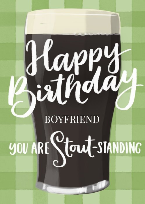 Illustrated Stout-Standing Customisable Birthday Card