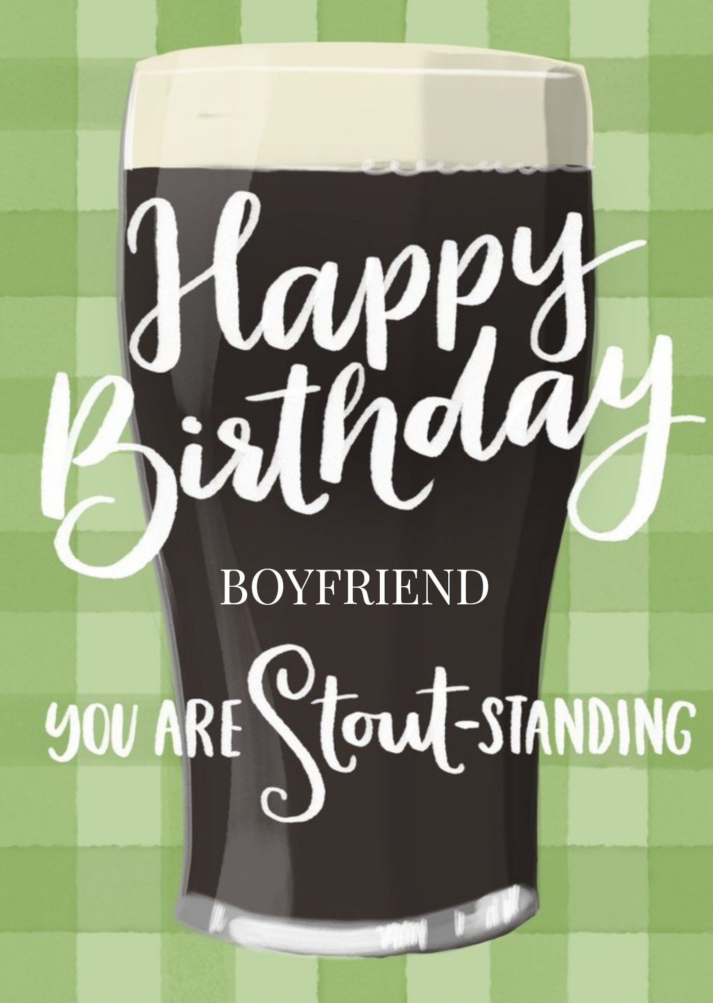 Moonpig Illustrated Stout-Standing Customisable Birthday Card, Large