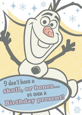 Disney Frozen Olaf Birthday Present Card