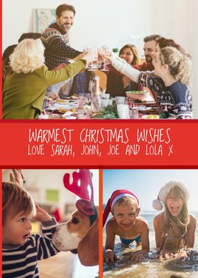 Warmest Christmas Wishes Photo Upload Card