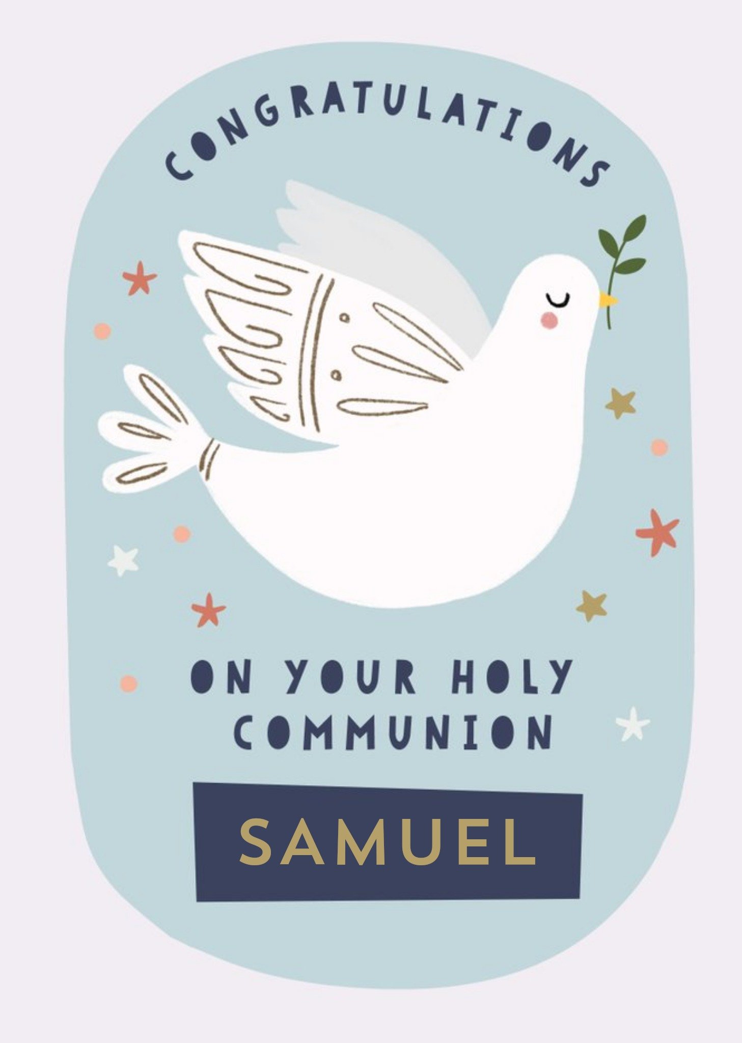 Natalie Alex Designs Illustrated Dove Holy Communion Card Ecard