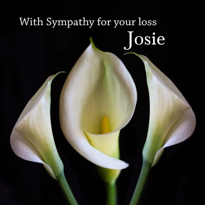 Photographic Calla Lily Customisable Sympathy Card