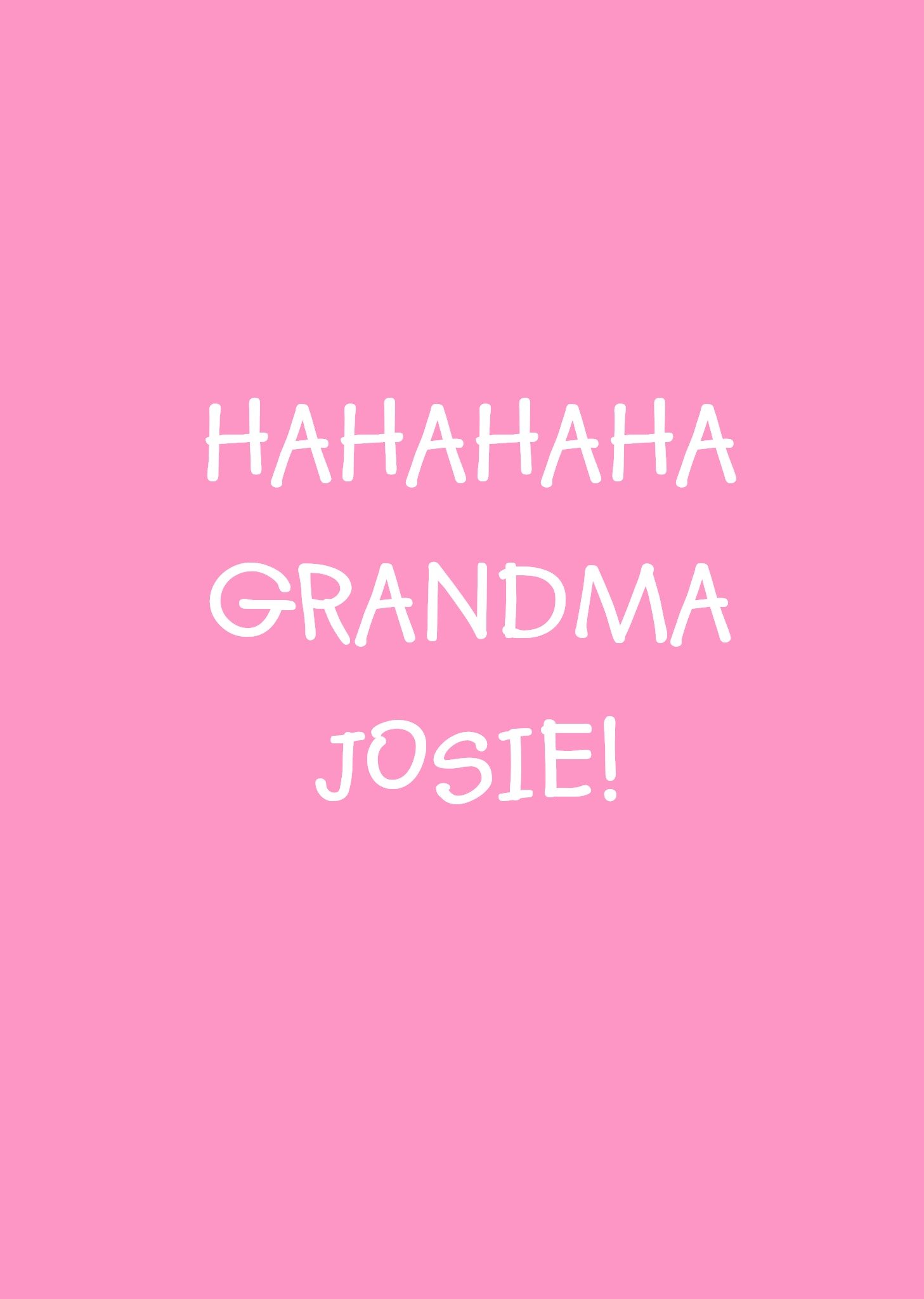 Pink Hahahaha Grandma Personalised Card Ecard