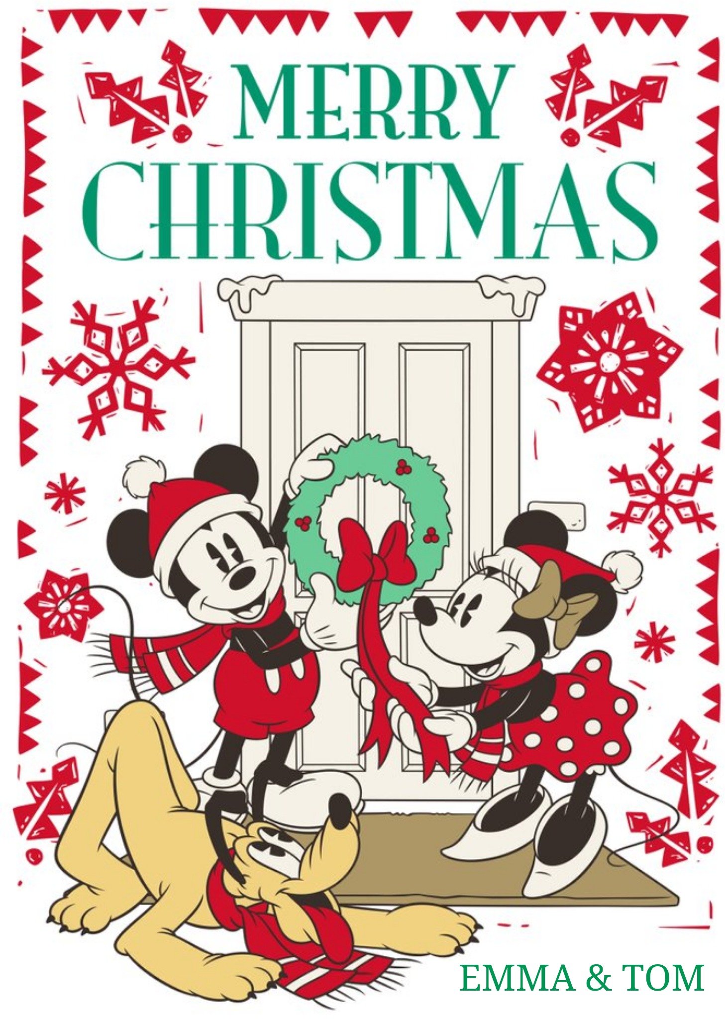 Mickey Mouse Disney Mickey And Minnie Mouse Personalised Christmas Card