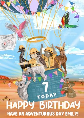 Okey Dokey Hot Air Balloon 7 Today Have An Adventurous Birthday Card