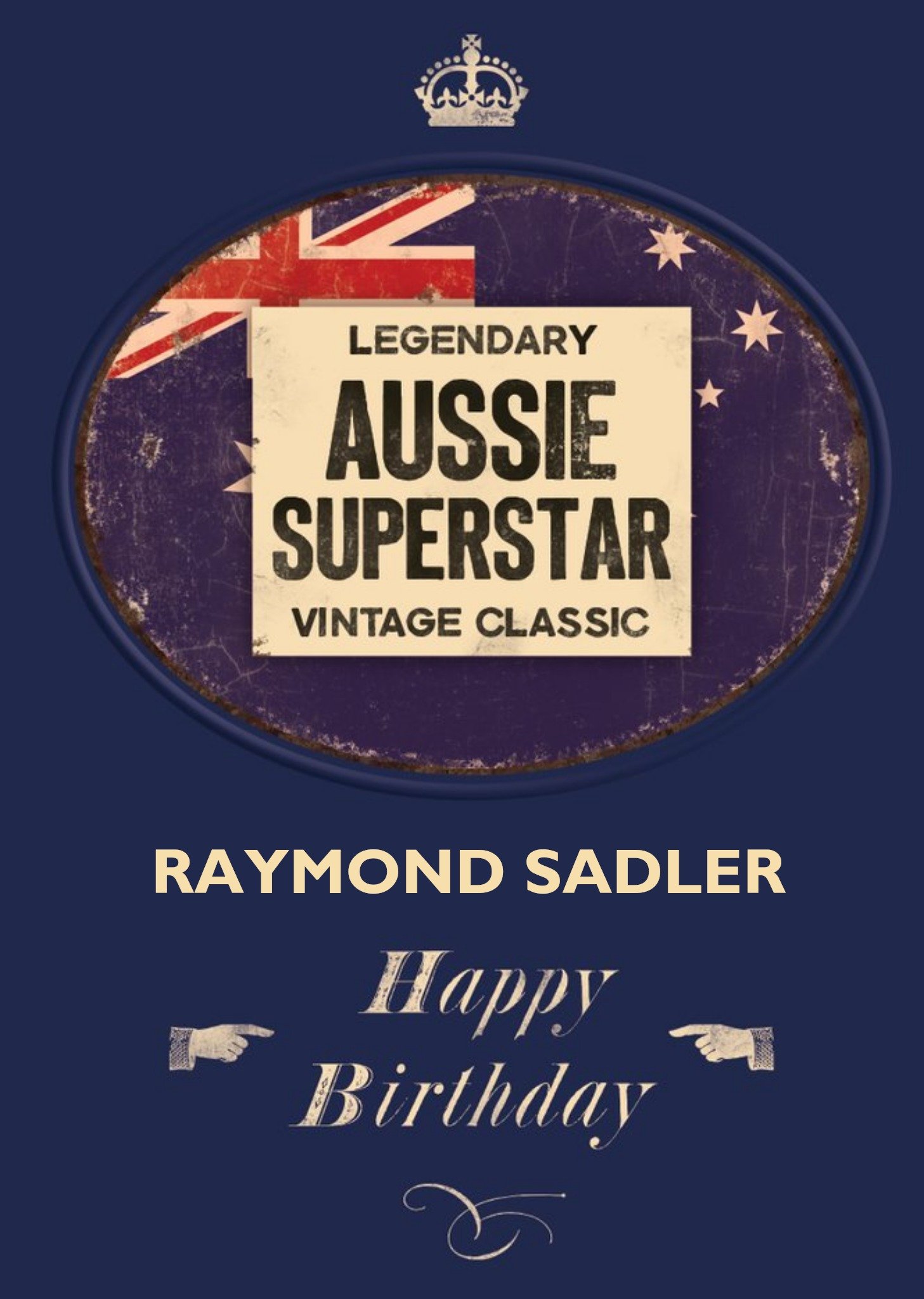 Moonpig Aussie Superstar Personalised Name Card Ecard